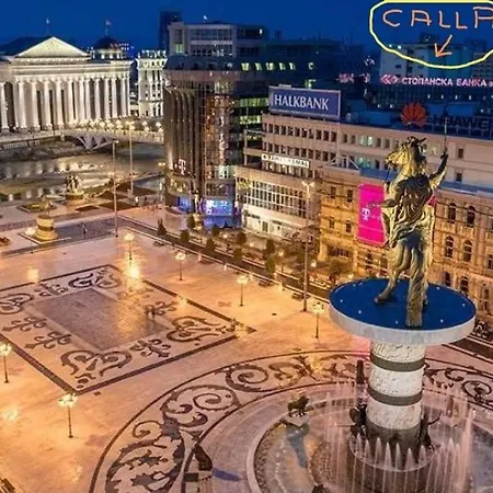 Calla 5 - Main Square, In The Shopping Center - Parking Slot With Security And Video Lejlighed Skopje